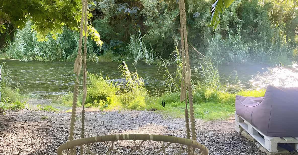 Chania Ebike Eco-Long Tour + Traditional Snack - Drakiana Park by the river: a Cretan snack stop that’s actually scenic