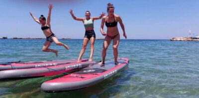 Chania: Morning or Sunset Stand-up Paddleboard Pilates - Nea Chora Beach meeting point and what to bring for a 1-hour session