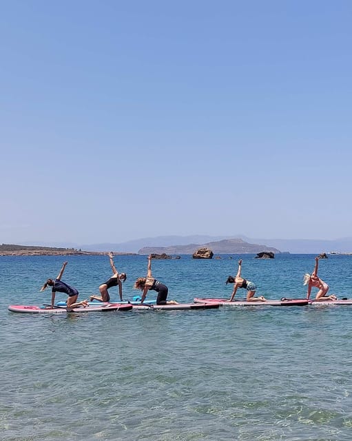 Chania: Morning or Sunset Stand-up Paddleboard Pilates - What happens on the board: the SUP Pilates flow in plain terms
