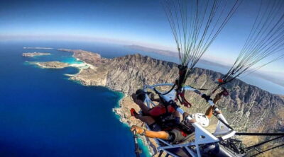 Chania: Paratriking Experience with a Professional Pilot - The Paratrike Setup: Helmets, Two Seats, and Fast Takeoff