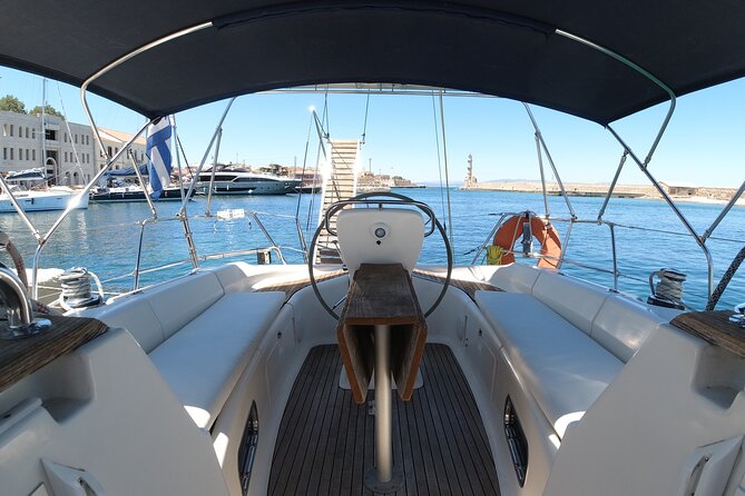 Chania shared Sailing cruise in a small group - Anchor time and snorkeling gear you can count on