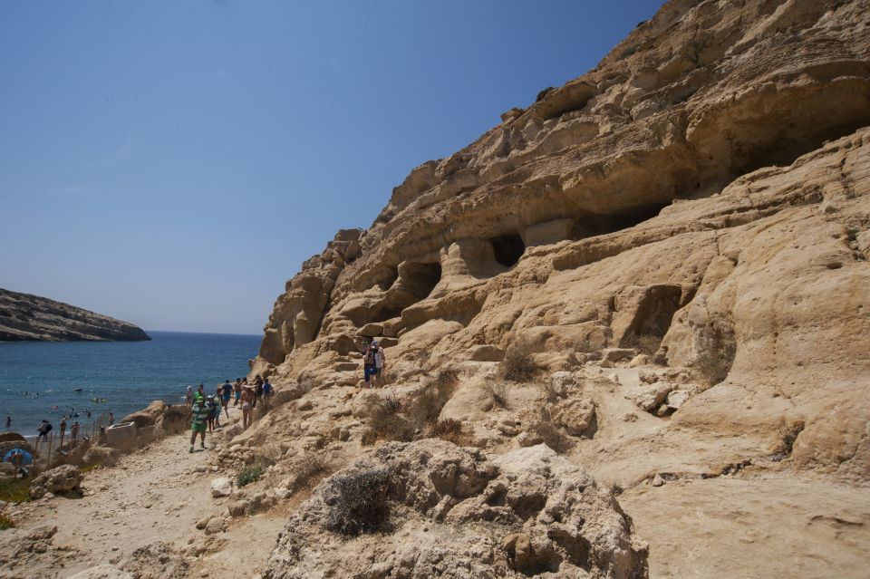 Crete: Matala Beach and Hippie caves, Red beach - Pickup Around Heraklion and the North Coast: convenient, but confirm your spot