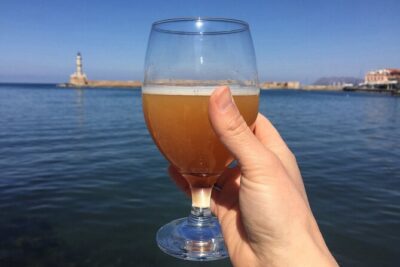 Cruise Ship Guest Beer & Food Tour - Chania Old Port - Stop 1: The Old Town restaurant and your first Cretan beer