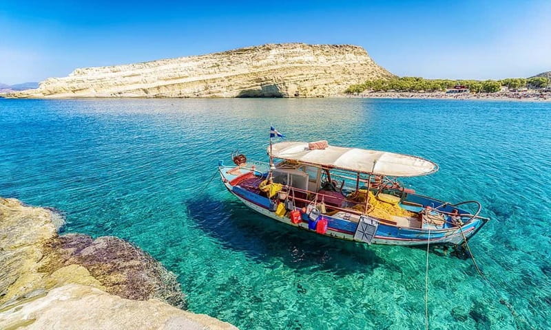 Day trip to Matala Hippie Beach & Gortyn Archaeological Site - The Matala beach block: swimming, lunch, and staying comfortable