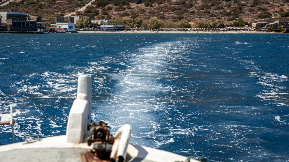 From Heraklion: Elounda, Kolokitha, and Spinalonga Boat Trip - On-board food and drinks: included fuel plus optional treats