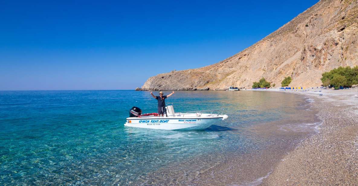 From Hora Sfakion: Private Boat Rental for Day Cruising - Agios Pavlos and the south-coast swim break