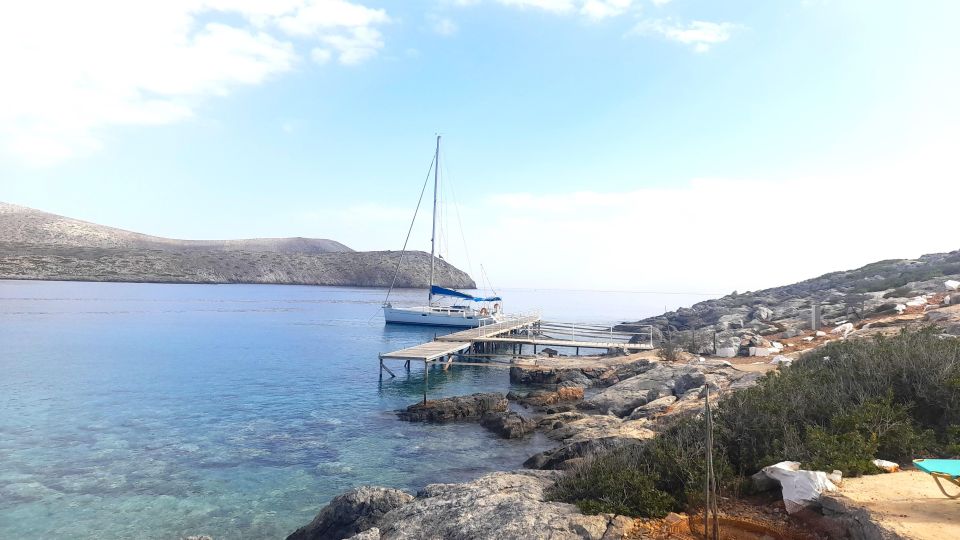 Heraklion: Dia Island Sunset Boat Tour with Dinner - Dia Island at Saint George Bay: swimming, snorkeling, fishing, and SUP