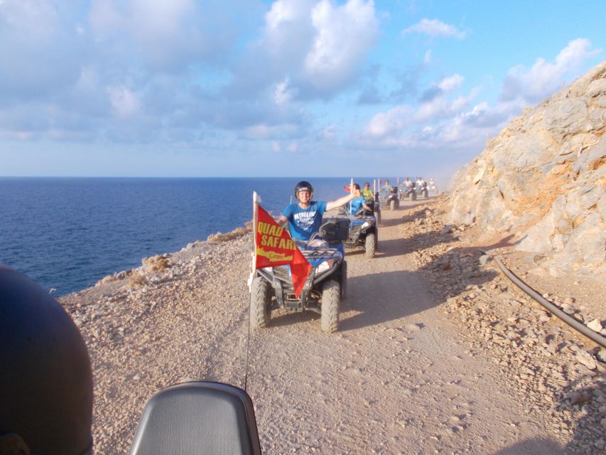 Hersonisos - Malia :off-road quad safari with transfer+Lunch - Potamos Beach finale: swim time after dust and climbing