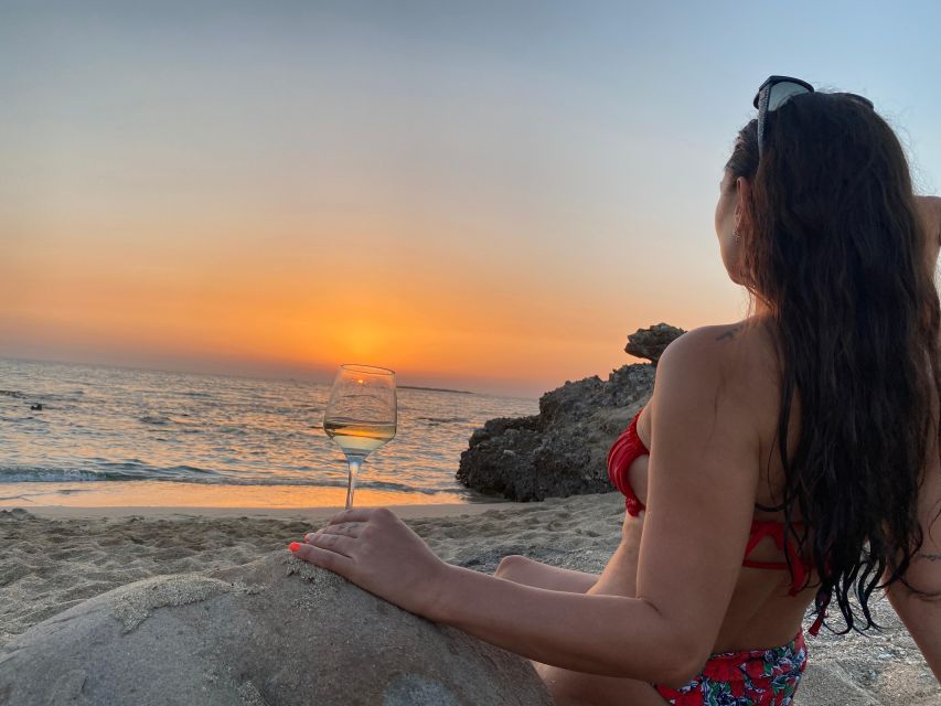 Horse riding,falasarna sunset,dinner in a tavern,drone video - Wine and fruit salad on the sand: how to make the sunset part effortless