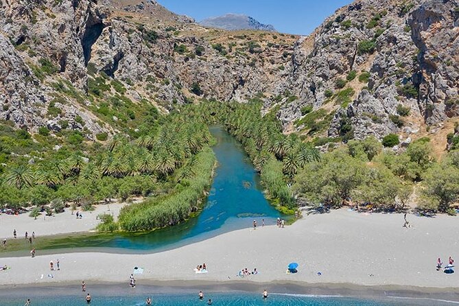 Kourtaliotiko Gorge Waterfalls & Preveli/Kalypso Beach | Private - Kalypso Beach: cliffs, coves, and a quieter water break