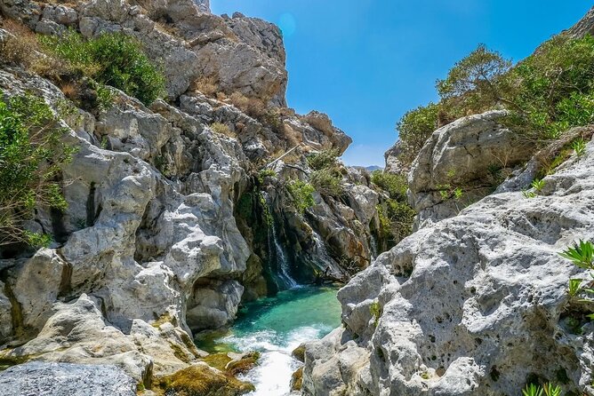 Kourtaliotiko Gorge Waterfalls & Preveli/Kalypso Beach | Private - Preveli Palm Forest + the river-meets-sea beach