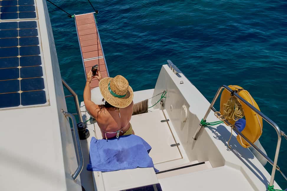 Panormo: Sunset All-Inclusive Catamaran Cruise with Snacks - Stop-by-stop: how the 3.5 hours are paced