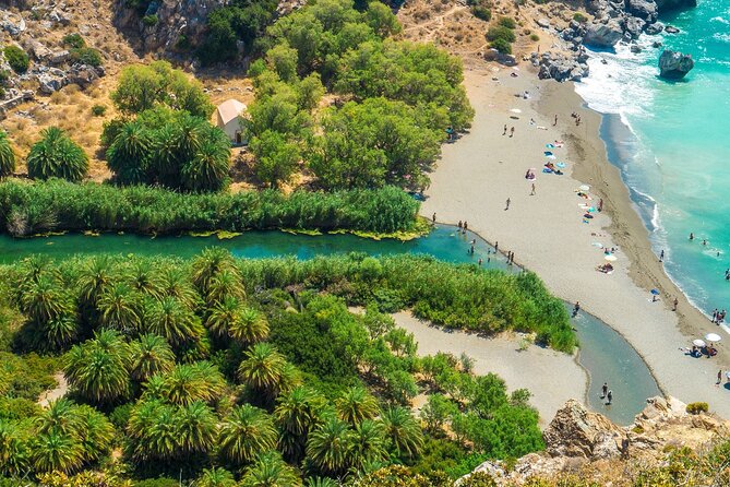 Preveli Beach and Damnoni Kourtaliotikowaterfalls from Rethymno - Stop 1: Preveli Palm Beach for a proper swim window