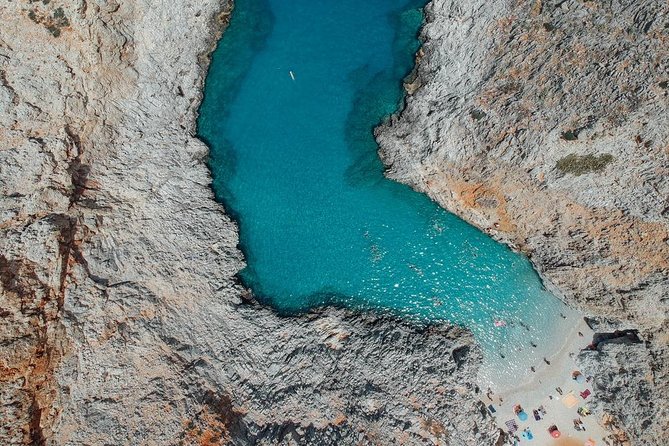 Private Boat Trip Chania Seitan (price per group-up to 9 people) - Naturist beach, Zorba’s Stavros, and Akrotiri caves in one loop