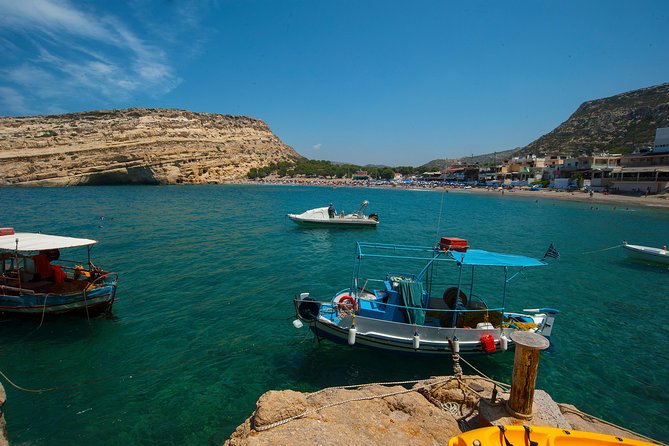 South Crete - Matala, Red Beach and caves - Pickup and ride logistics across northern Crete